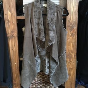 Super soft and cozy brown faux suede vest